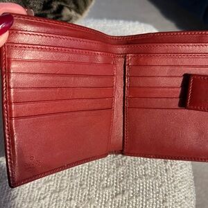 Authentic Gucci Red Leather detailed Wallet
